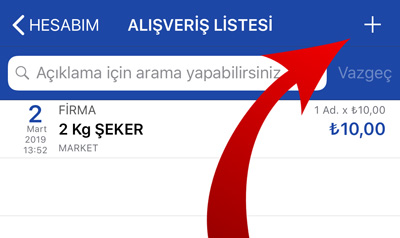 Hesabım Cebimde Yeni Kayıt Oluşturma