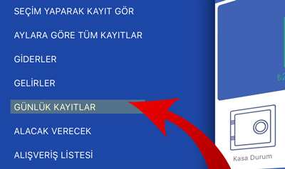 Hesabım Cebimde Günlük Kayıtları Açma