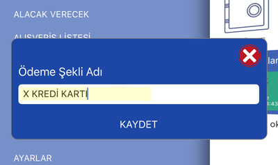Hesabim Cebimde Yeni Kasa İsmi Belirleme