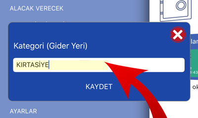 Hesabim Cebimde Kategori İsmi belirleme